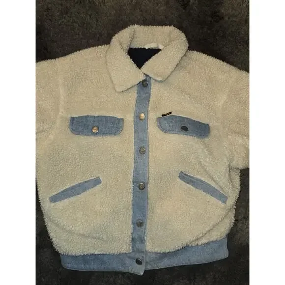 Wrangler Sherpa Denim Jacket XS Womens Western - Picture 2 of 9
